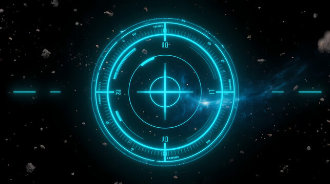 Sci-fi targeting interface in deep space