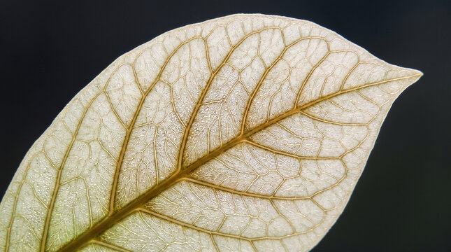 Translucent Leaf Revealing Intricate Natural Vein Network