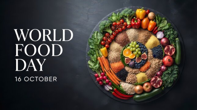 World food day celebration with diverse food items