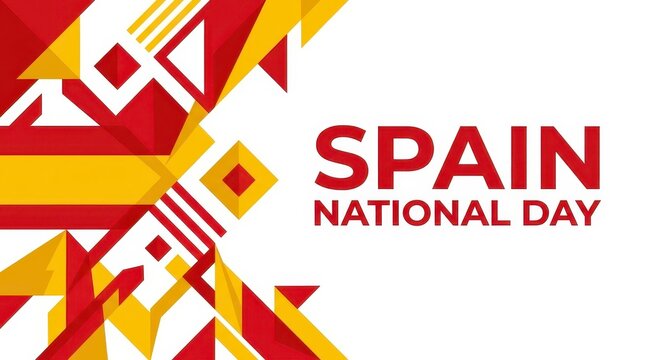 Spain national day colorful geometric design
