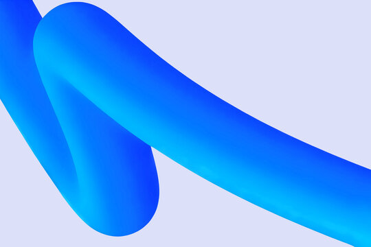 Abstract Blue Gradient Ribbon on White Background. Smooth blue gradient ribbon forms a flowing abstract composition on a clean white background with soft dimensional depth.
