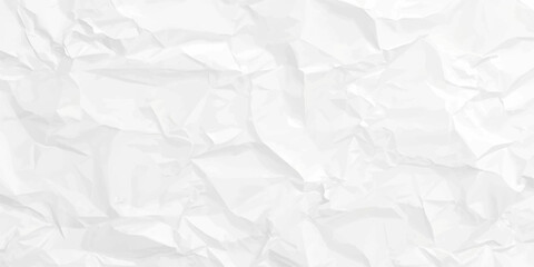 Fototapeta premium White folded and crumpled paper texture background with detailed wrinkles, soft gray creased sheet surface and abstract blank material for templates and creative design use.