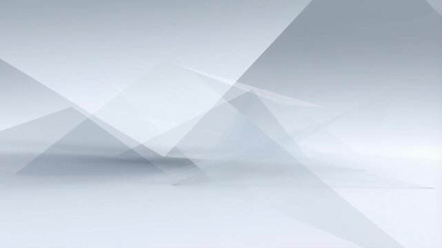 Animation of translucent overlapping triangles sliding smoothly over a light gradient background. Soft blur adds depth and energy to the animated scene.
