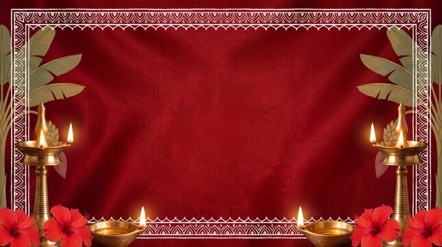 Maha Saptami Festival Background with Elegant Copy Space