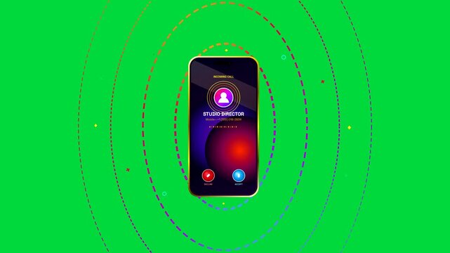Incoming Phone Call Animation on Green Screen