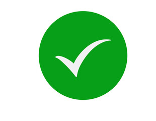 White right tick mark icon inside green circle png file type on transparent background  © Therealnoor