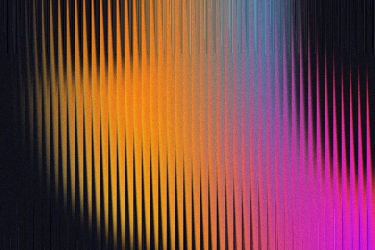 Vertical striped pattern transitions from amber to violet displaying a gradient effect stripes lines texture abstract colorful chromatic spectrum bands parallel illuminated radiant shimmer iridescent