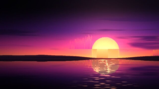 Pixel Sorting Glitch Sunset Gradient Streaks Seamless Loop