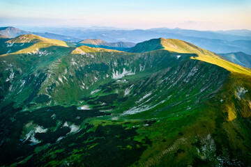 Obraz premium Aerial view of mountain hills