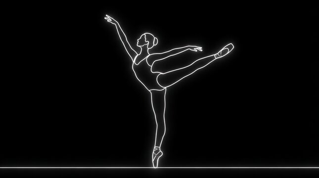 Ballerina performing a grand arabesque pose