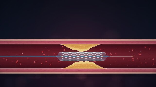 Stent Angioplasty Balloon Expanding Coronary Artery Medical Animation