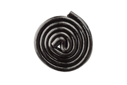 Liquorice wheel single isolated on transparent background. PNG Image.