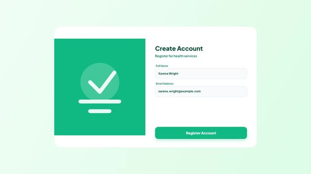 Vaccine certificate download interface dark mode. Green screen video placeholder UI. Digital health history card animation. Dark theme medical record dashboard. Certificate download popup window