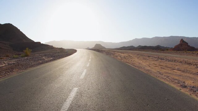 Beautiful mountains and landscape in Israel. National park of Imma. Israel. road in the desert.
