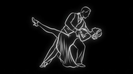 Fototapeta premium Ballroom dance couple in elegant pose