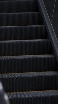 Up escalators in public building, nobody.