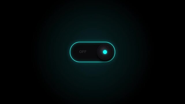 Glowing purple toggle switch in the dark