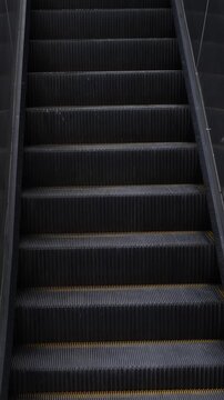 Up escalators in public building, nobody.