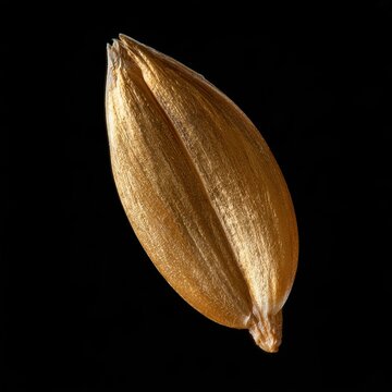 Macro of a single golden rye grain kernel.