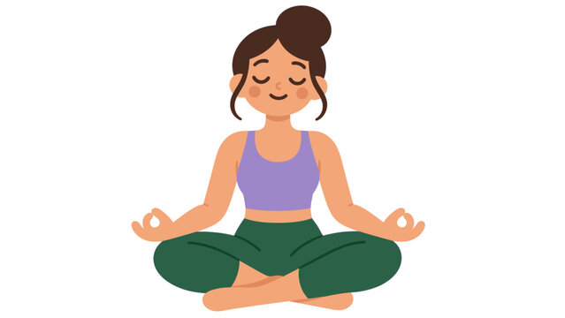 Woman meditating in lotus pose with hands in mudra