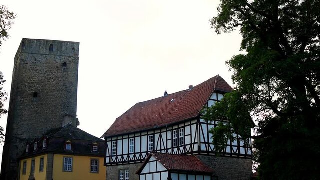 the castle of adelebsen in germany 4k video with a pan