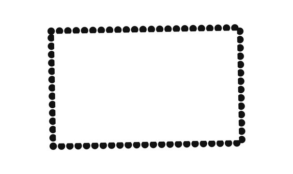 Black dotted rectangle frame PNG graphic illustration for website design and banner