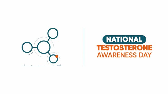 National testosterone awareness day banner with molecule icon and bold typography