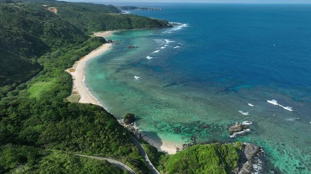 Cinematic Drone Approach to the Natural Oku Coast Beach in Yanbaru, Okinawa