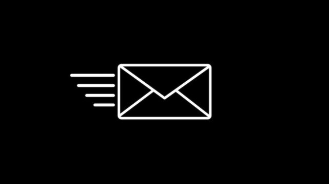 Mail email message sending envelope icon animation. Mail envelope, incoming mail, Sending mail icon animation for new Mail email message sending envelope icon animation.