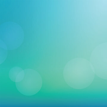 Abstract turquoise blue bokeh background with soft light blur for banner and product presentation