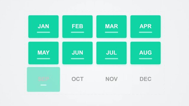 Animated Calendar Months Selection Interface