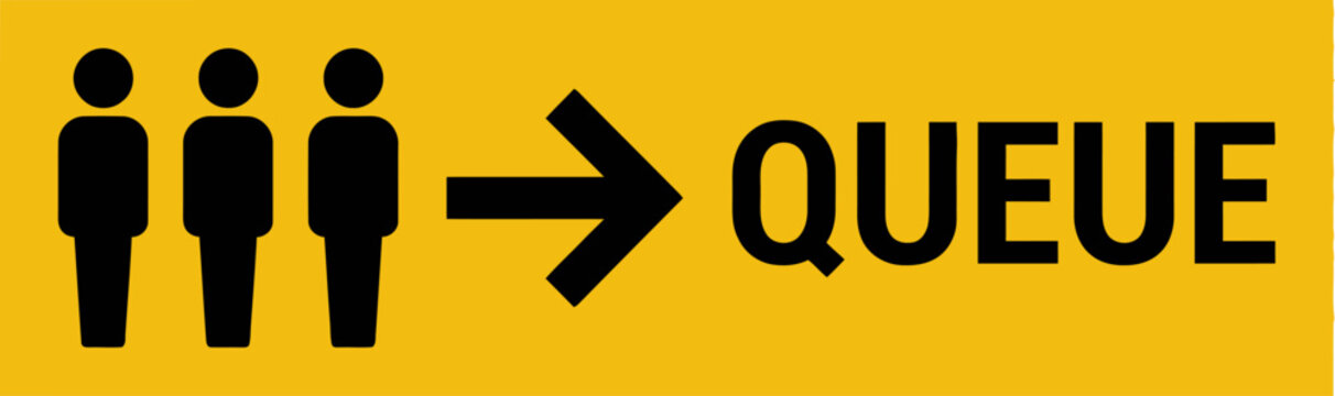 Queue Management Sign Vector Illustration for Waiting Line and Distance