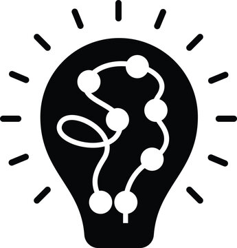 Smart Light Bulb Circuit Network Innovation Tech Monogram Icon Vector Illustration in AI EPS SVG PNG