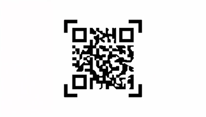 Fototapeta premium 二次元コードの黒いグリフアイコン