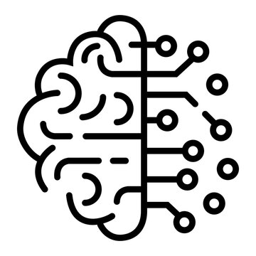 Artificial Intelligence Brain Tech Circuit Digital Mind Icon Vector Illustration in AI EPS SVG PNG