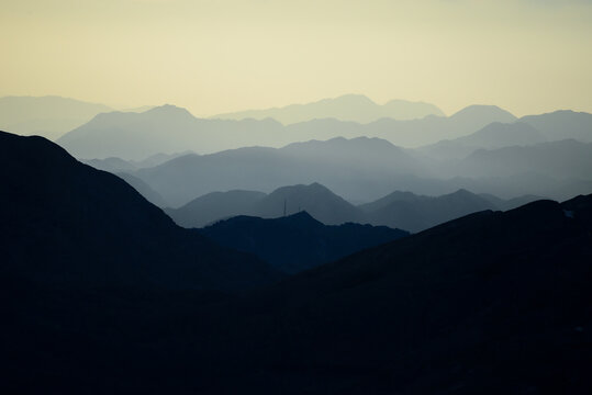 mountain ranges,silhouette and layers