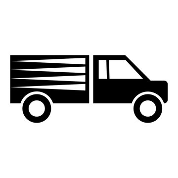 Cargo Delivery Truck Fast Transport Monogram Icon Vector Illustration in AI EPS SVG PNG