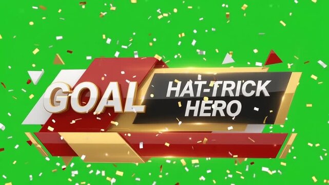 Hat-Trick Hero Sports Banner Green Screen 3D Motion Graphic