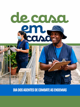 Combate &agrave;s Endemias de Casa em Casa Post Card Insta Template Banner