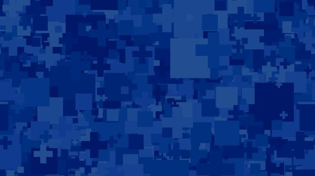 Blue geometric background shifting shapes, abstract digital motion, seamless modern tech loop