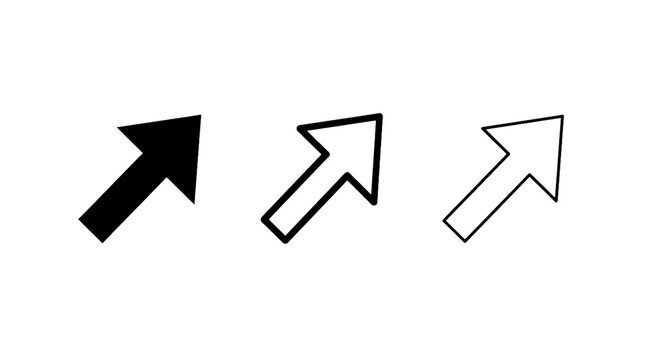 Arrow icon set upward direction vector icons with solid medium