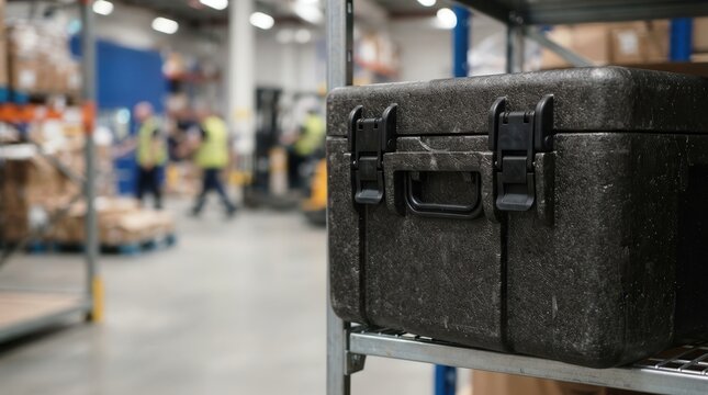 EPP Foam Cold Chain Cooler Box on Warehouse Shelf