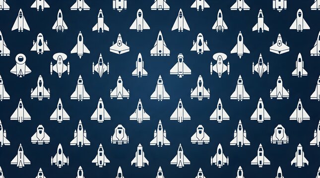 seamless rocket pattern
