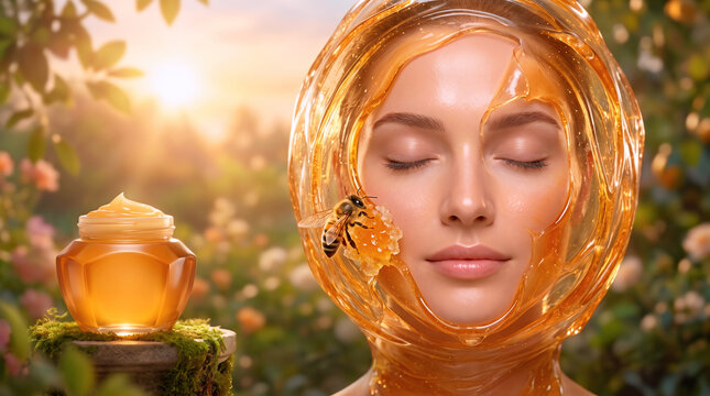 Natural Honey Face Mask for Glowing Skin Beauty Treatment Concept