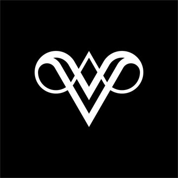 Elegant dual-line letter V monogram blending into continuous infinity loops. Perfect for luxury real estate, finance, creative agencies, plus tech.