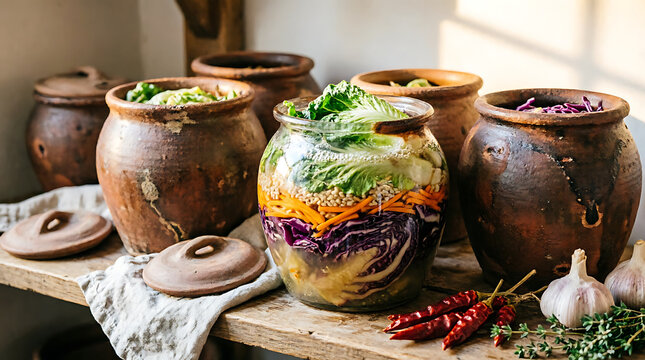Traditional Clay Pots, Jars and Jug Collection, Handmade Brown Earthenware Pottery Containers for Kitchen, Tea, Food and Rustic Home Decoration