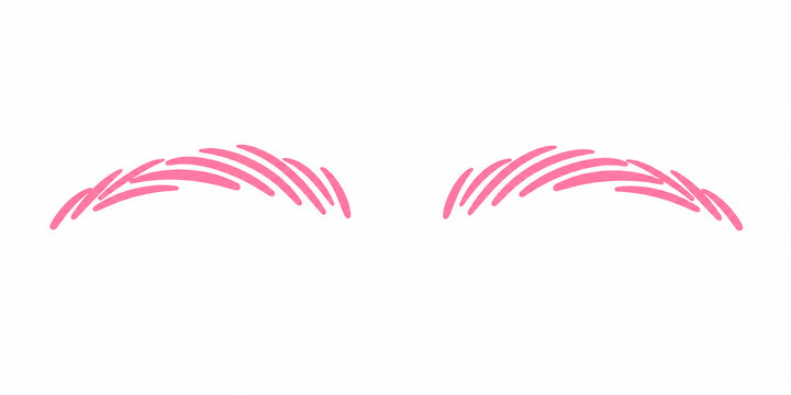 Pair of eyebrows in pink line art