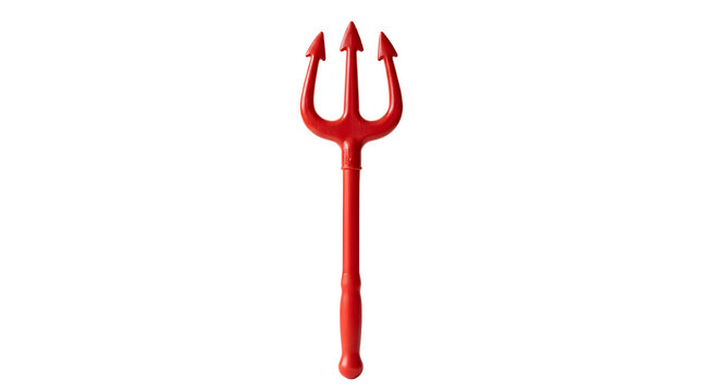 Red Devil Trident Isolated on White Background.