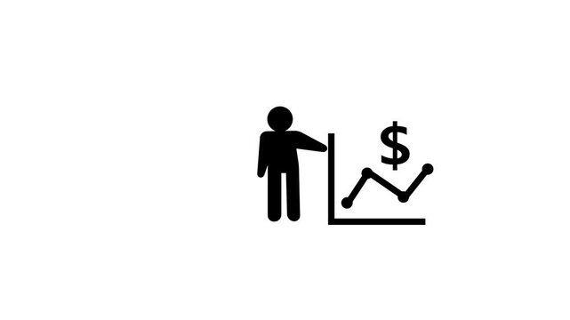 Business report vector sketch icon isolated on background.