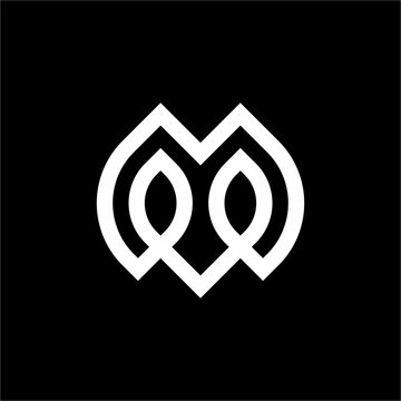 Futuristic MV or VM monogram merging organic leaf motifs with bold geometric letter lines. Ideal for eco technology, botanical beauty, sustainable fashion, plus green energy enterprises.